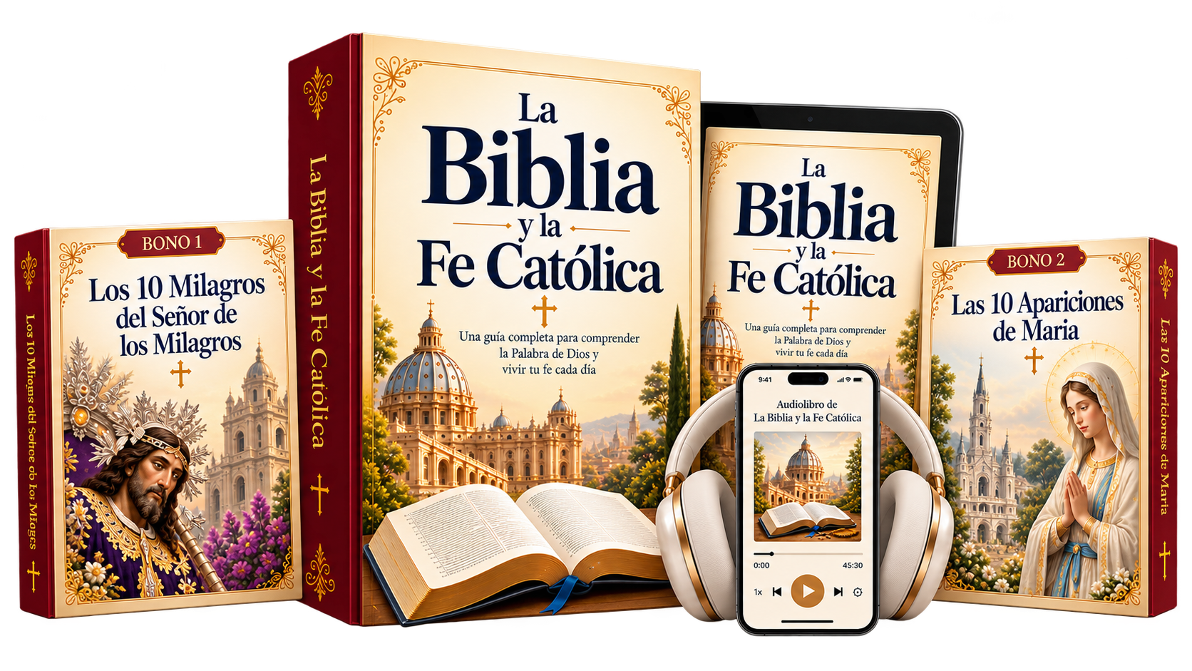 Mockup de La Biblia y La Fe Católica
